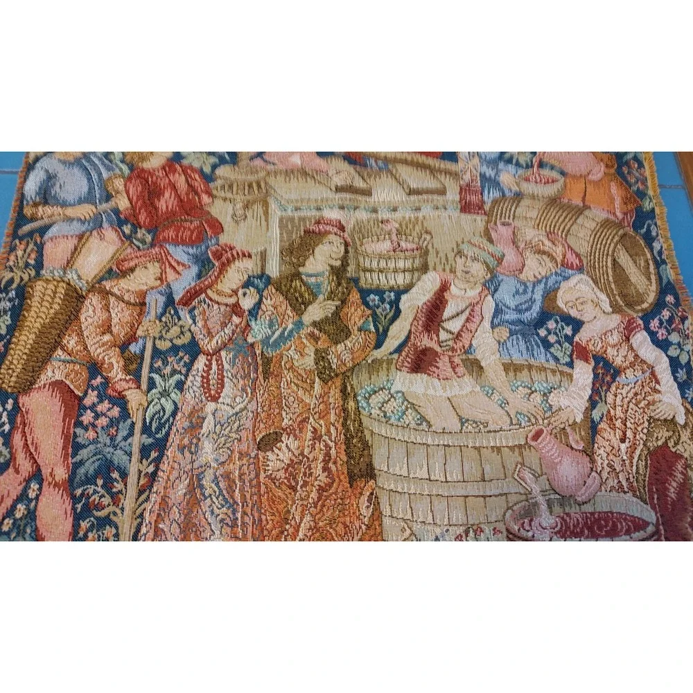 Goblys Les Vendanges French ‎ Tapestry Wine Making Grapes Harvest Medieval